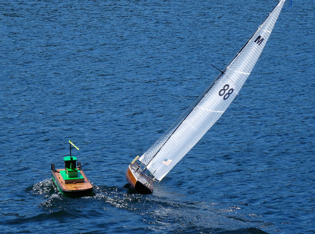 Wooden model sailboat